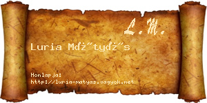Luria Mátyás névjegykártya